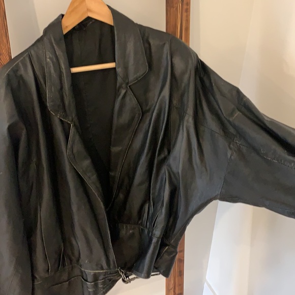 Bomber 1980s Vintage leather jacket - Picture 5 of 6
